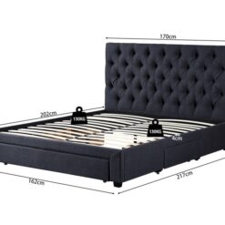 Image 10 for Bed Siena 160x200 met lattenbodem Grijs