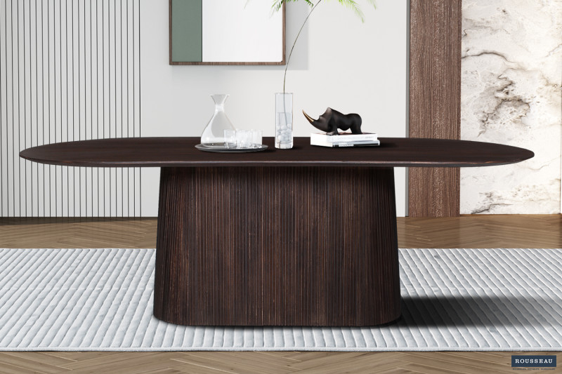 Image 1 for Tafel Miguel 230 cm Ovaal Mango hout Donkerbruin