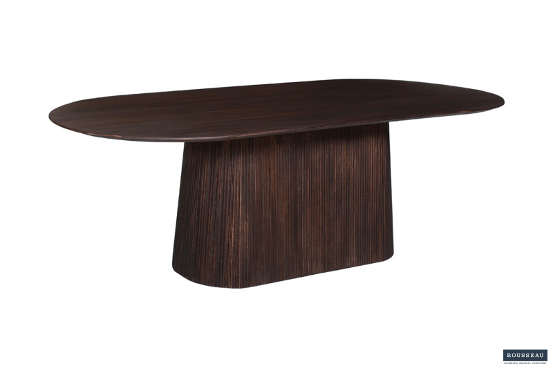 Image 3 for Tafel Miguel 230 cm Ovaal Mango hout Donkerbruin
