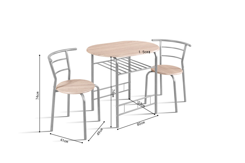 Image 6 for Tafelset Adam Grijs metaal Decor sonoma