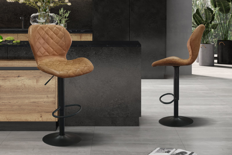 Image 1 for Barstoel Malaga PU Ote Topper 02 Cognac