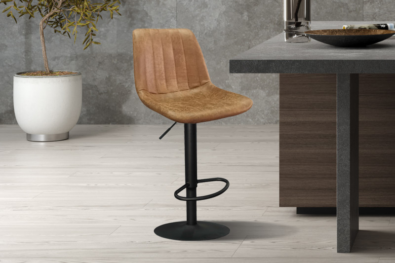 Image 2 for Barstoel Barcelona PU Ote Topper 02 Cognac