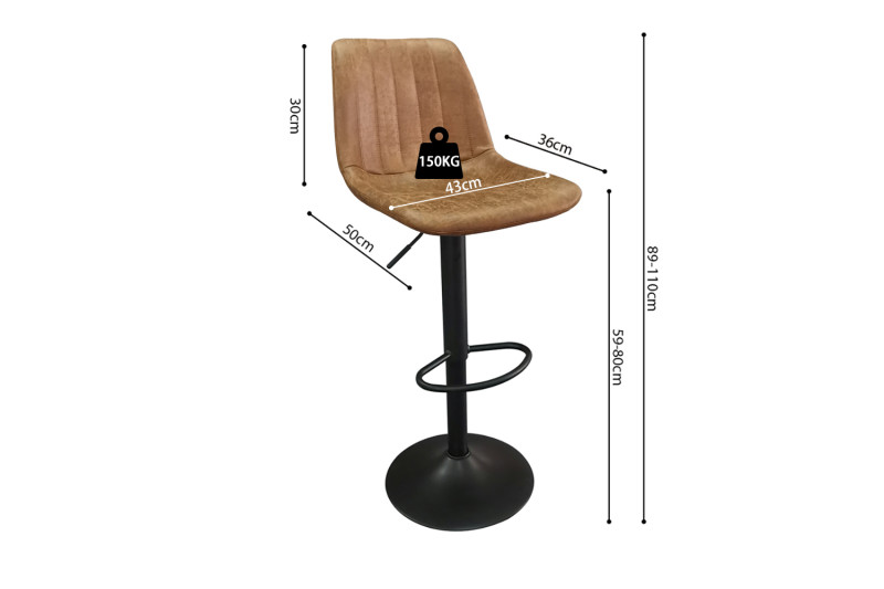 Image 8 for Barstoel Barcelona PU Ote Topper 02 Cognac