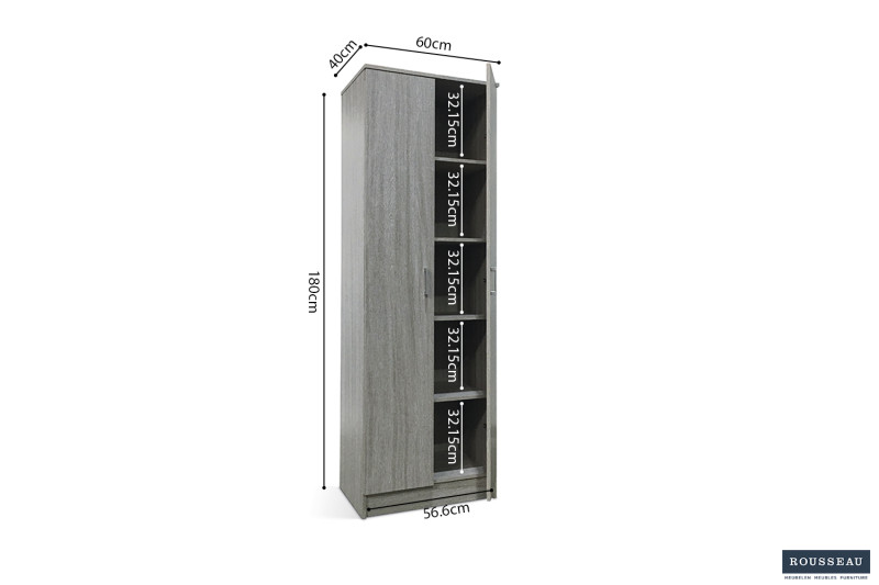 Image 6 for Opbergkast Ray 2 deuren en 4 legplanken Grijze eik