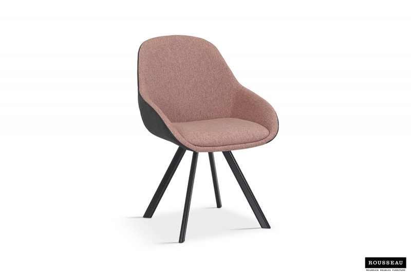 Image 2 for SALE - Stoel Jan Stof Roze Rug PU Donkergrijs
