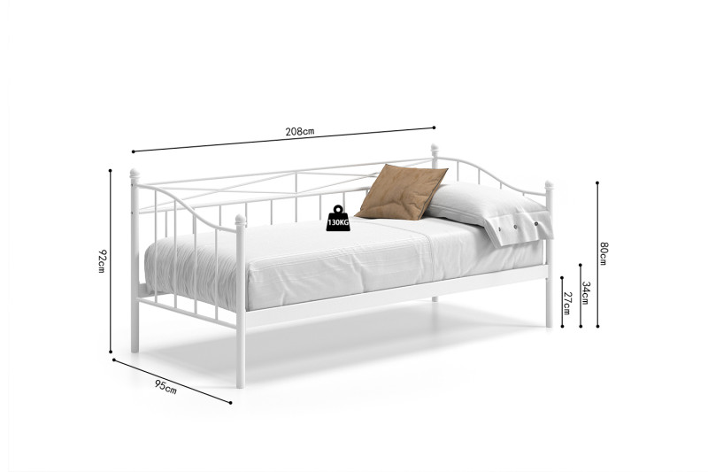 Image 6 for Bed Sablo 90x200 met lattenbodem Wit