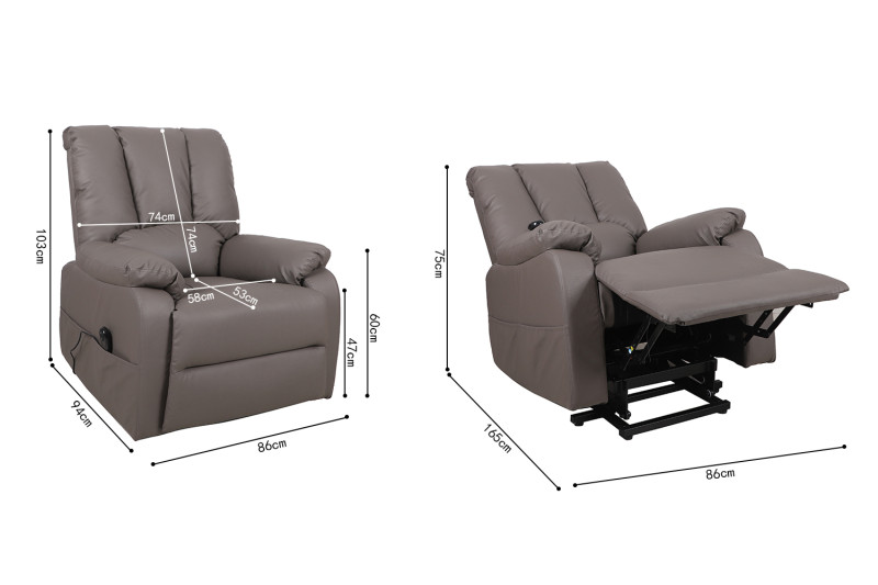 Image 7 for Electrische Relax met lift Osaka PU Taupe