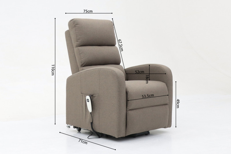 Image 9 for Electrische relax met lift Bruges Stof Taupe