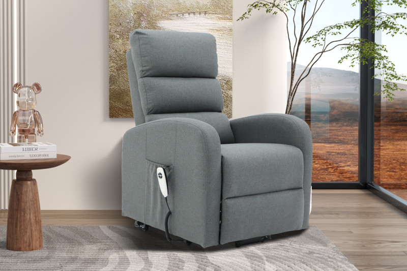 Image 1 for Electrische relax met lift Bruges Stof Donkergrijs