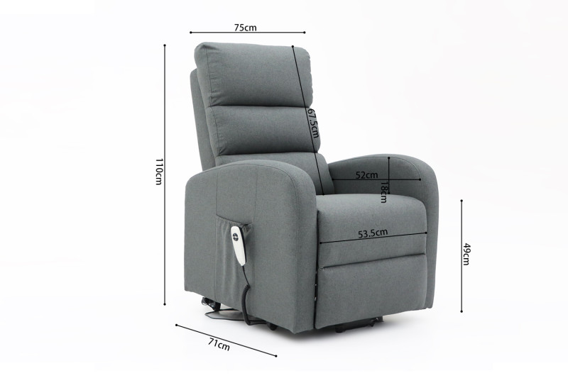 Image 9 for Electrische relax met lift Bruges Stof Donkergrijs