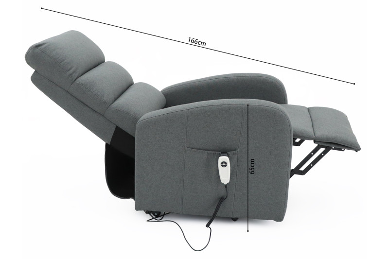 Image 10 for Electrische relax met lift Bruges Stof Donkergrijs