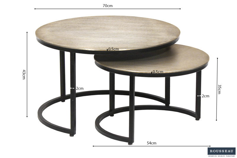 Image 8 for Salontafel Amira 2-delig Verouderd Zilver