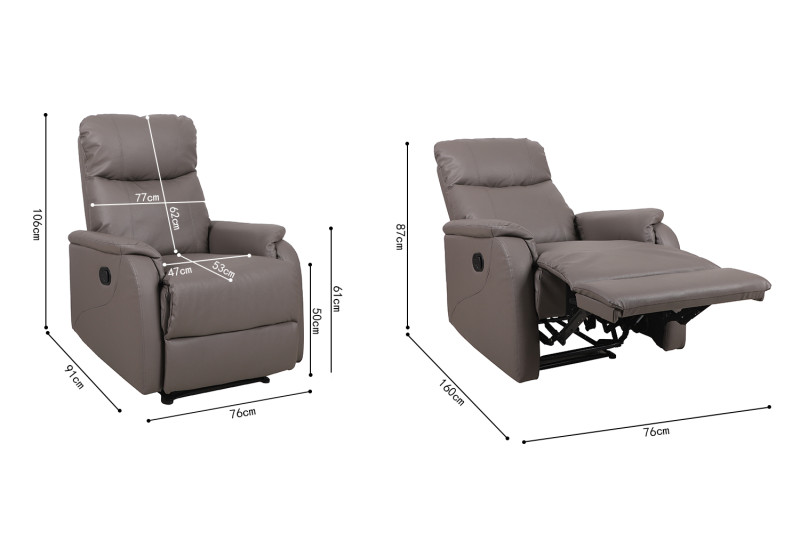 Image 7 for Relax Tokio manueel verstelbaar PU Taupe