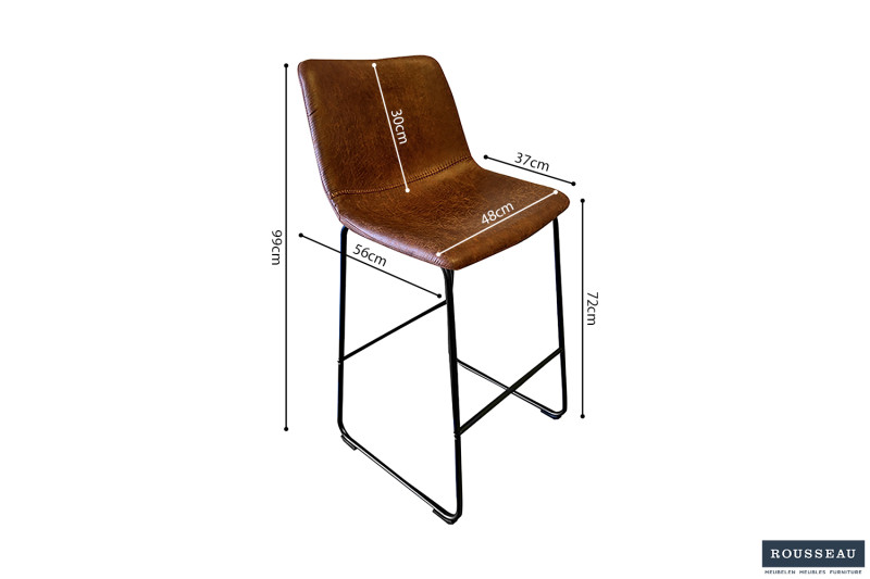 Image 6 for Barstoel Mancia PU Ote Topper 02 Cognac