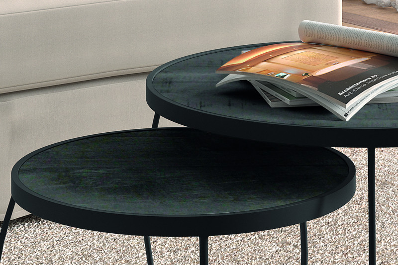 Image 2 for Salontafel Lars 2-delig Mango hout zwart