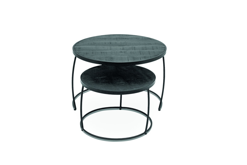 Image 6 for Salontafel Lars 2-delig Mango hout zwart