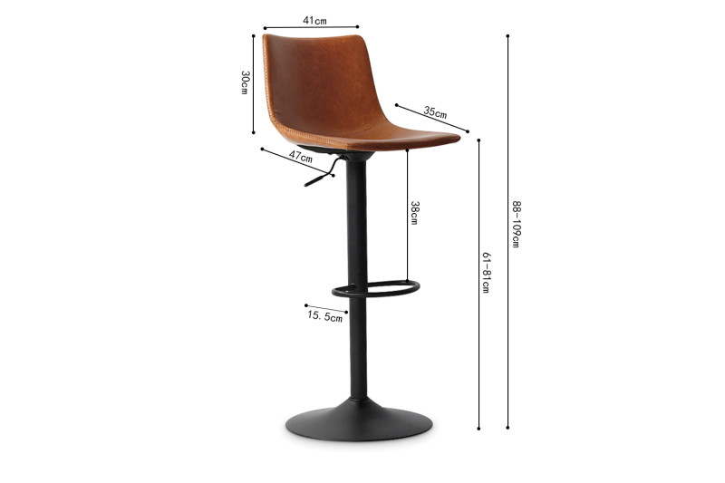Image 6 for Barstoel Trevi PU Cognac