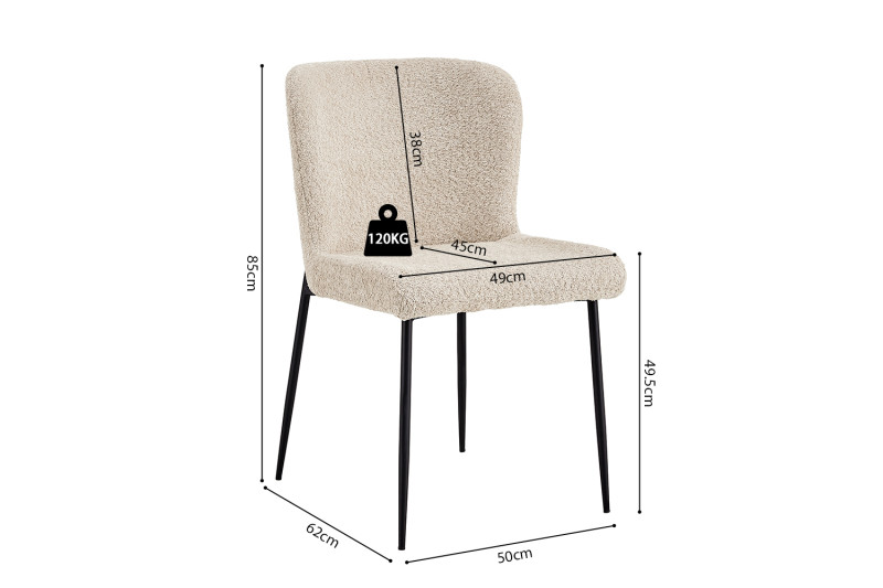 Image 9 for Stoel Lisa Bouclé Beige
