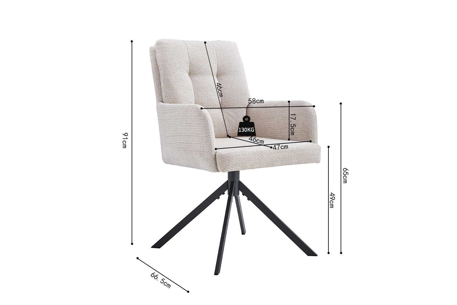 Image 9 for Stoel Granada Draaibaar tot 0 Stof Davis Bliss 75-03 Beige