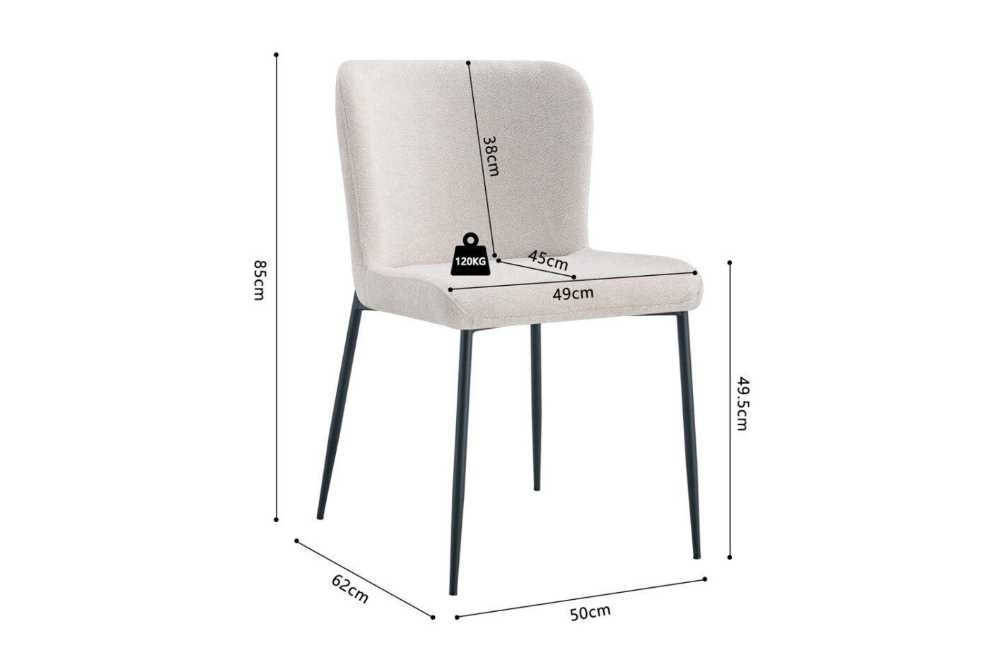 Image 9 for Stoel Lisa Stof Fabb Raven 24 Beige