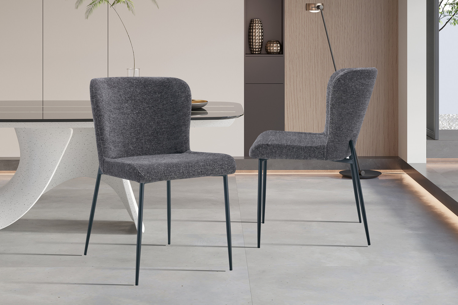 Image 1 for Stoel Lisa Stof Fabb Raven 13 Donkergrijs