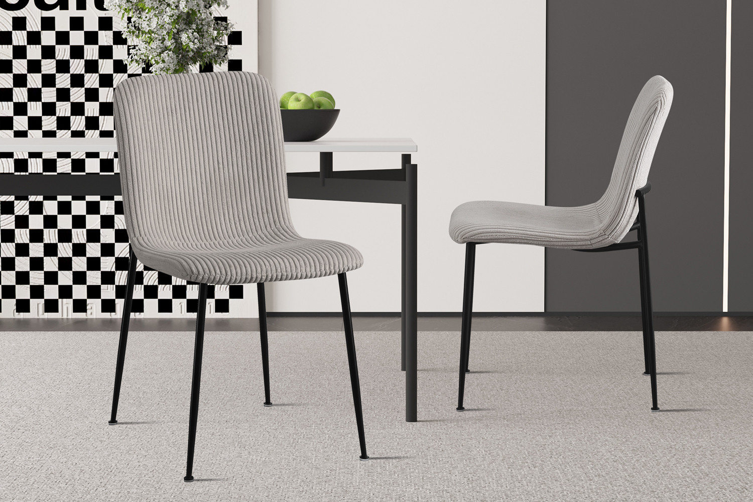 Image 1 for Stoel Alice Corduroy Lichtgrijs