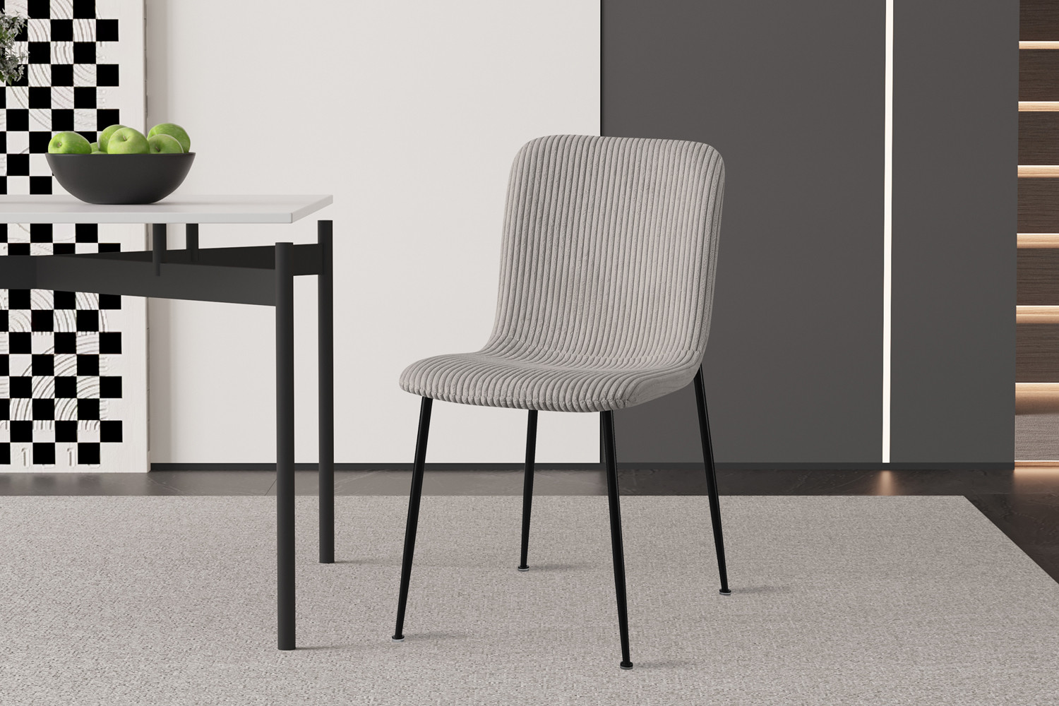 Image 2 for Stoel Alice Corduroy Lichtgrijs