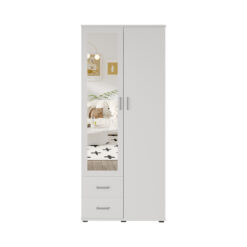 Image 3 for Kledingkast Marc 2 deuren met spiegel Wit