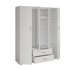 Image 4 for Kledingkast Marc 4 deuren met 2 spiegels Wit