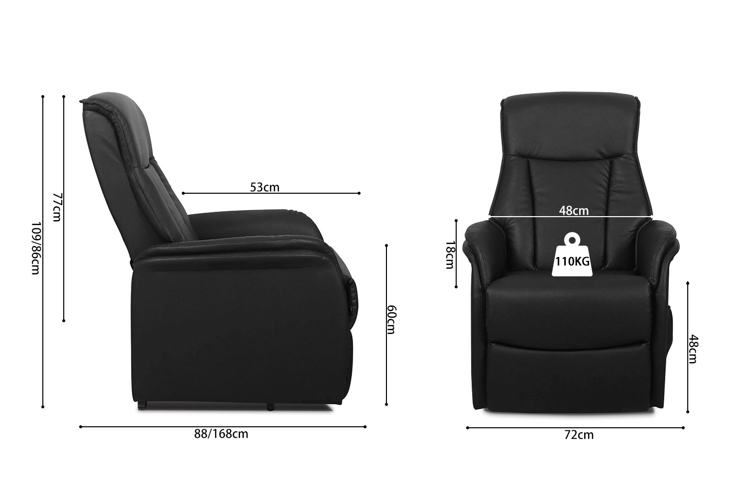 Image 8 for Electrische Relax met lift Miami PU Zwart