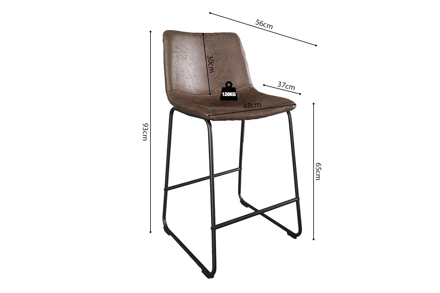 Image 8 for Counterstoel Mancia PU Ote Topper 05 Donkerbruin