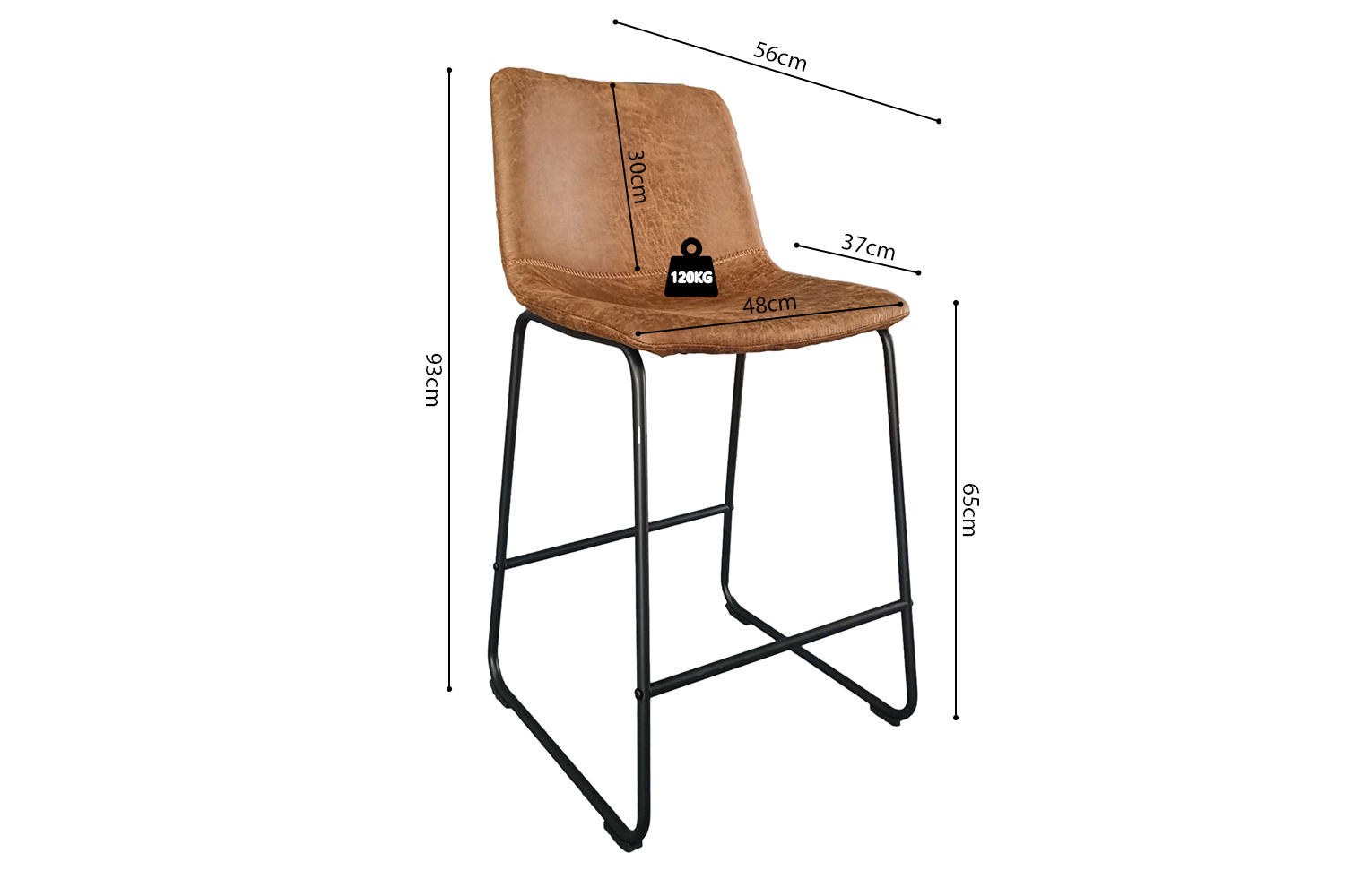 Image 8 for Counterstoel Mancia PU Ote Topper 02 Cognac