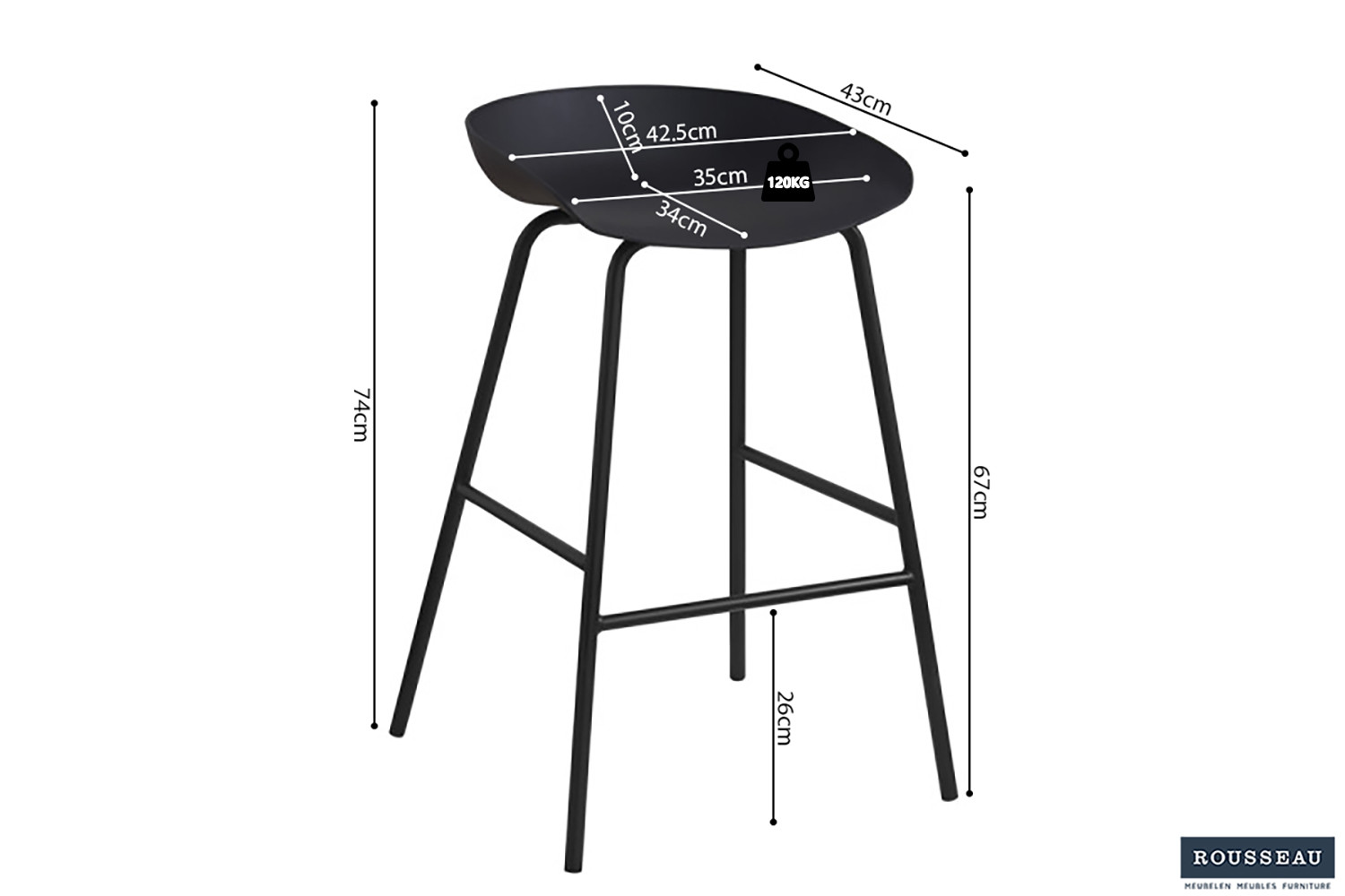 Image 6 for Counterstoel Anna PP Zwart