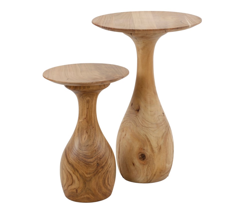 Bijzettafel-set/2-massieve-voet-druppel