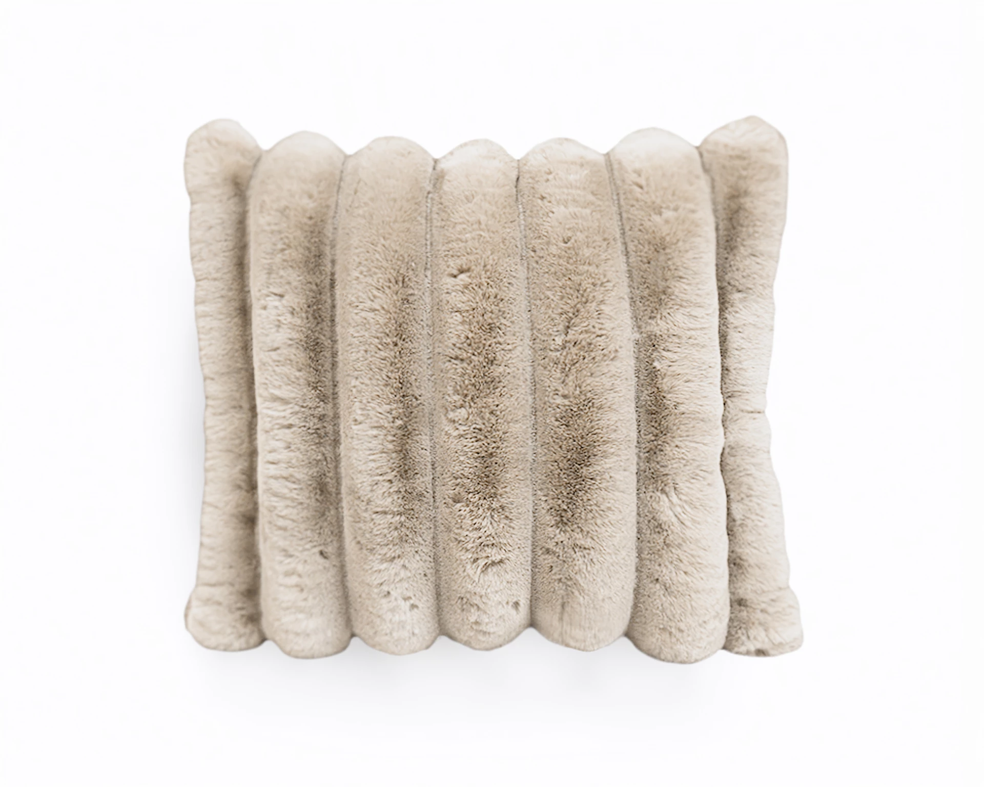 Rib-Rabbit-Fur-Sierkussen-Zandkleur