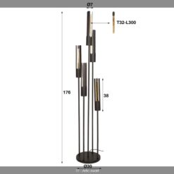 Vloerlamp 5L getrapt tube - Afbeelding 3