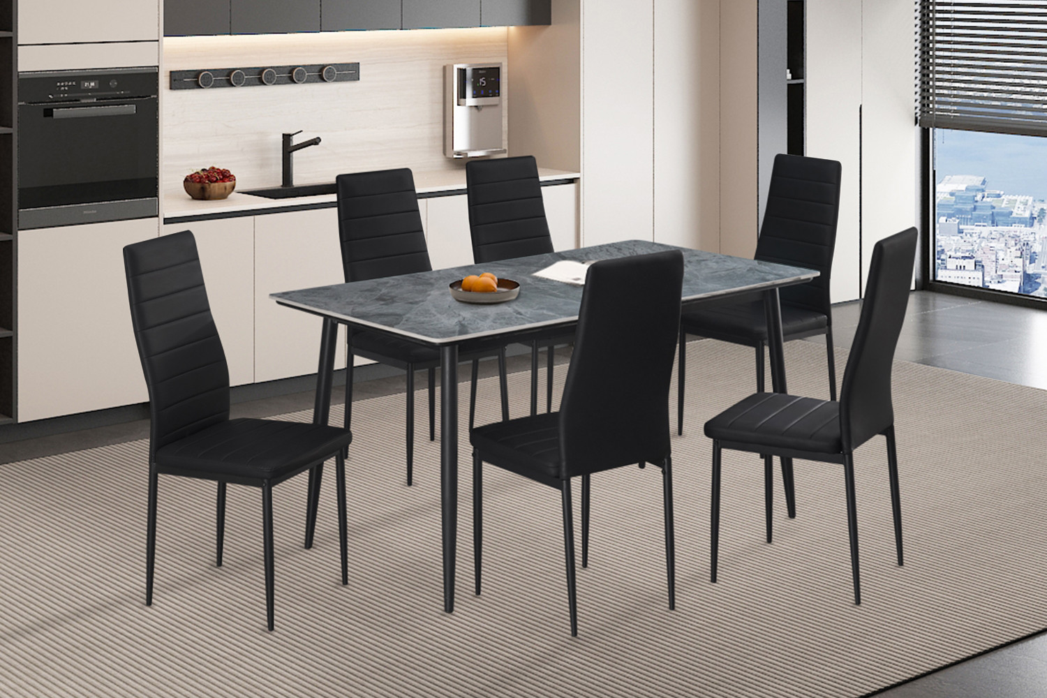 fd3def24-8759-4e2d-888a-df0e2c4e34f0 Image 1 for Tafel Kenzo 140 cm Rechthoekig Steen Grijs