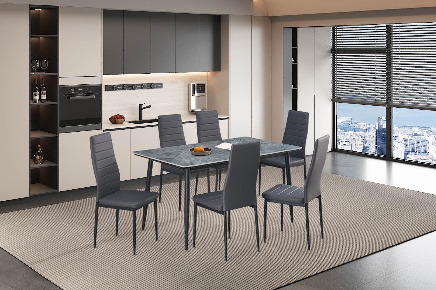 a7c09c21-bf85-4feb-8579-685492e1eae5 Image 5 for Tafel Kenzo 140 cm Rechthoekig Steen Grijs