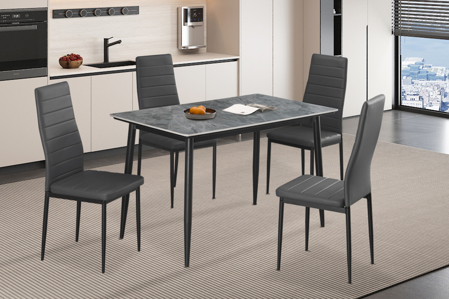 Image 2 for Tafel Kenzo 120 cm Rechthoekig Steen Grijs