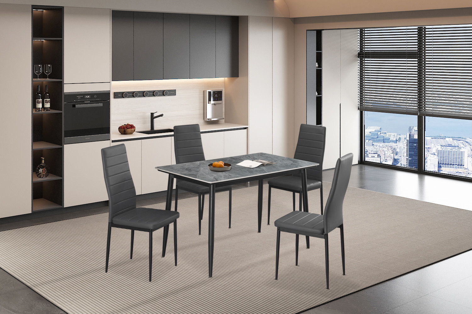 Image 5 for Tafel Kenzo 120 cm Rechthoekig Steen Grijs