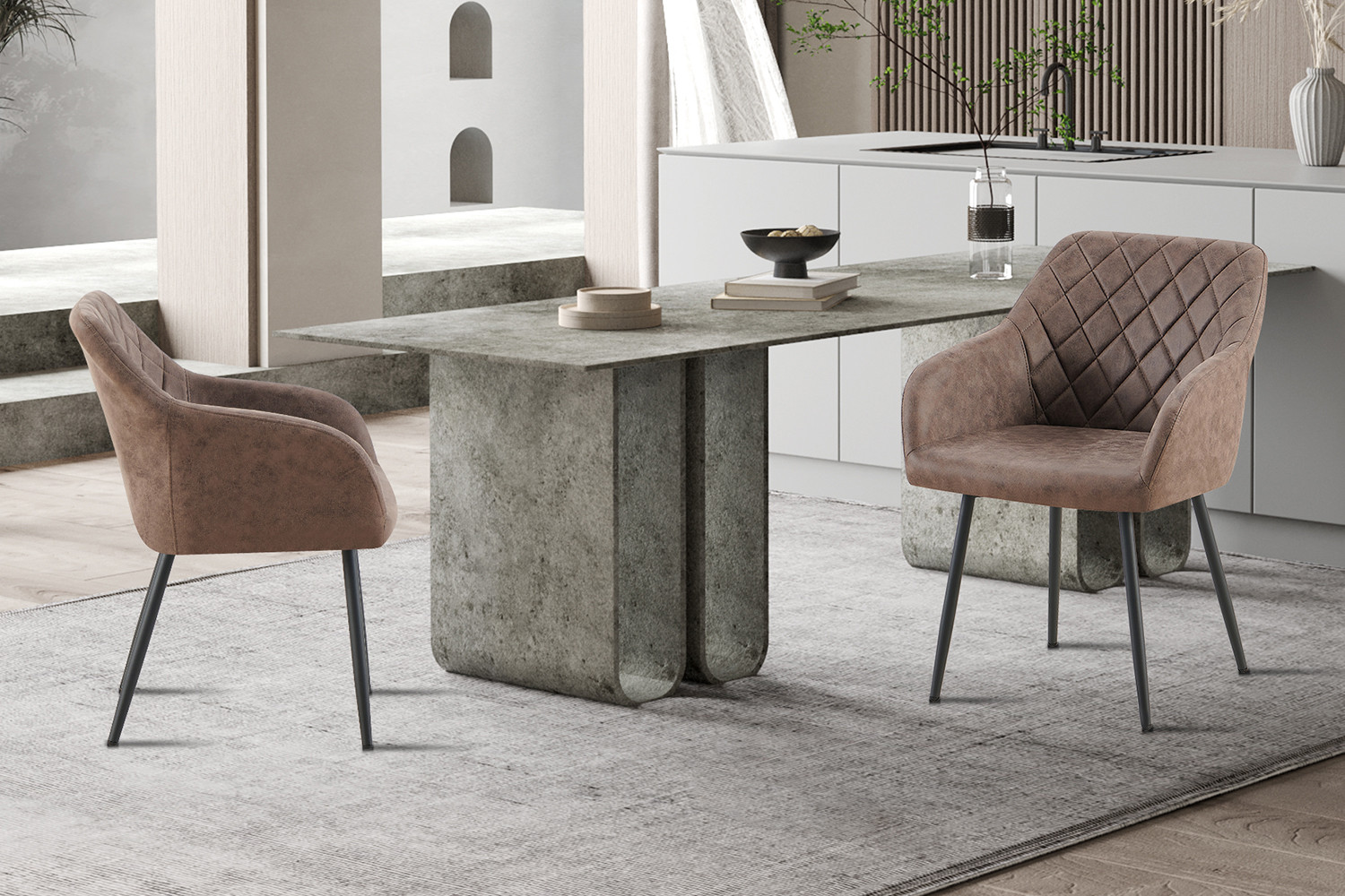 Image 1 for Stoel Peron Micro fiber PU Bruin