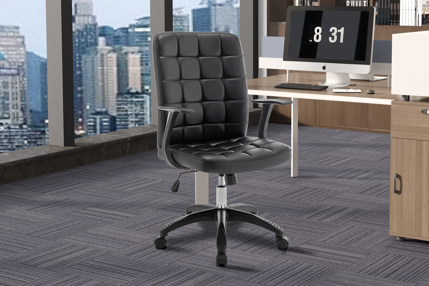 Image 1 for Bureaustoel Luka Zwart PU