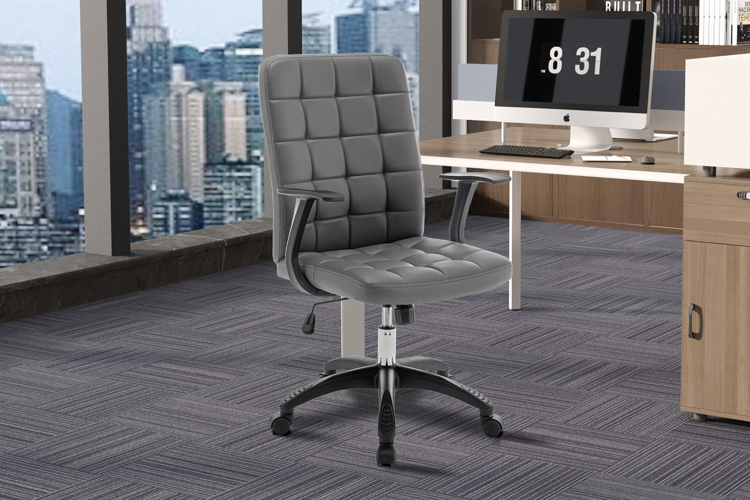 Image 1 for Bureaustoel Luka Grijs PU