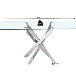 Image 8 for Tafel Lasi 160 cm Glas, Poten Chroom