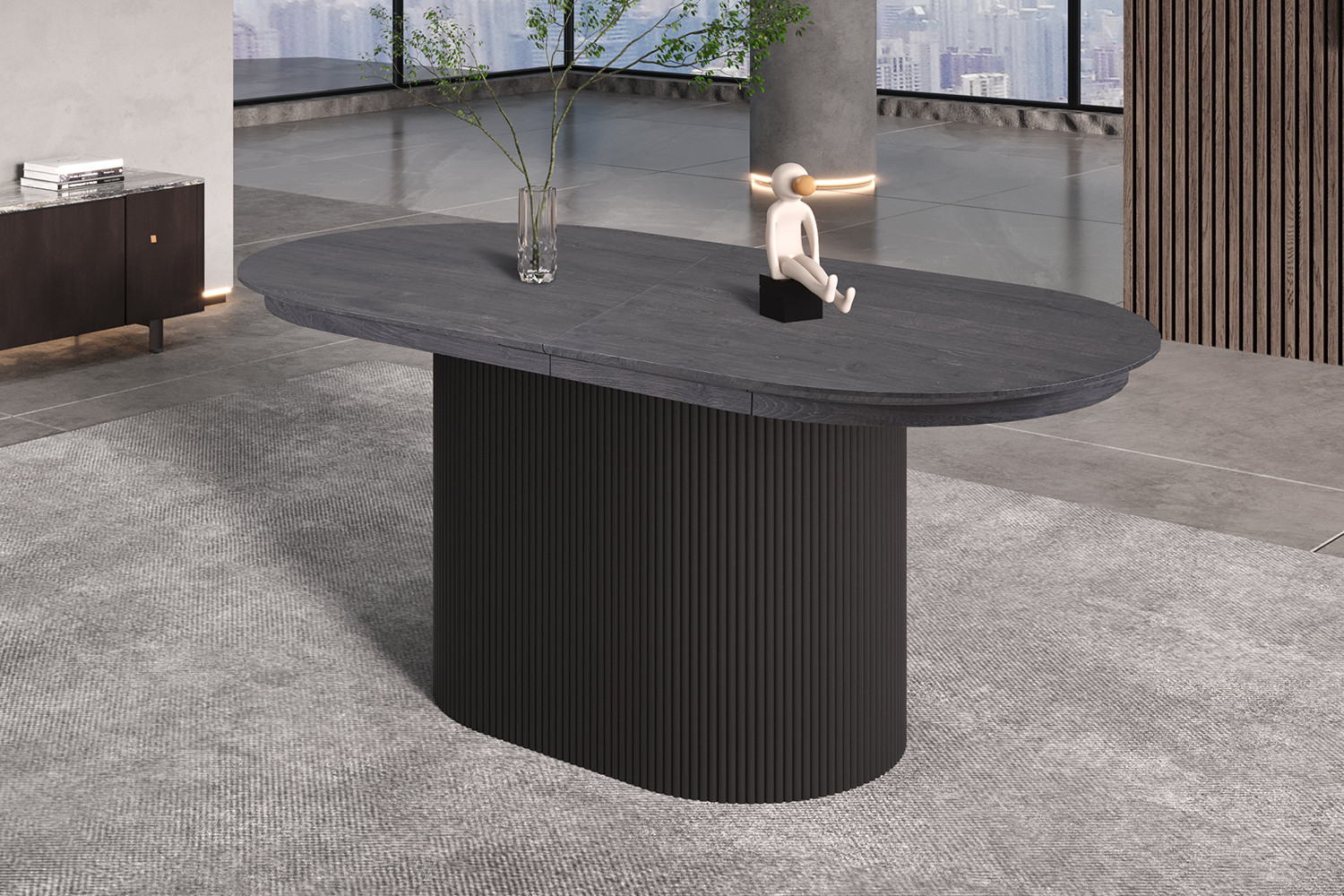 Image 4 for Uitschuifbare tafel Lagos 180-220 cm Ovaal Decor Donkerbruin