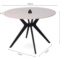 Image 10 for Tafel Apollo 110 cm Rond Glanzend Steen Snow Wit