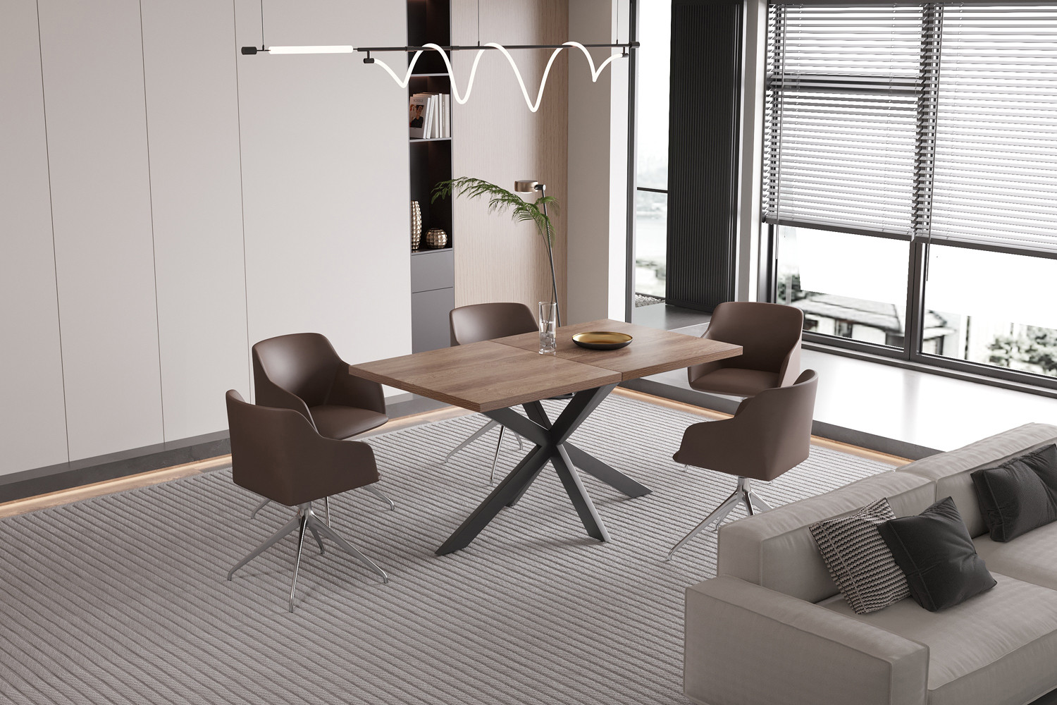 Image 5 for Uitschuifbare tafel Kos 160-200 cm Donkerbruin