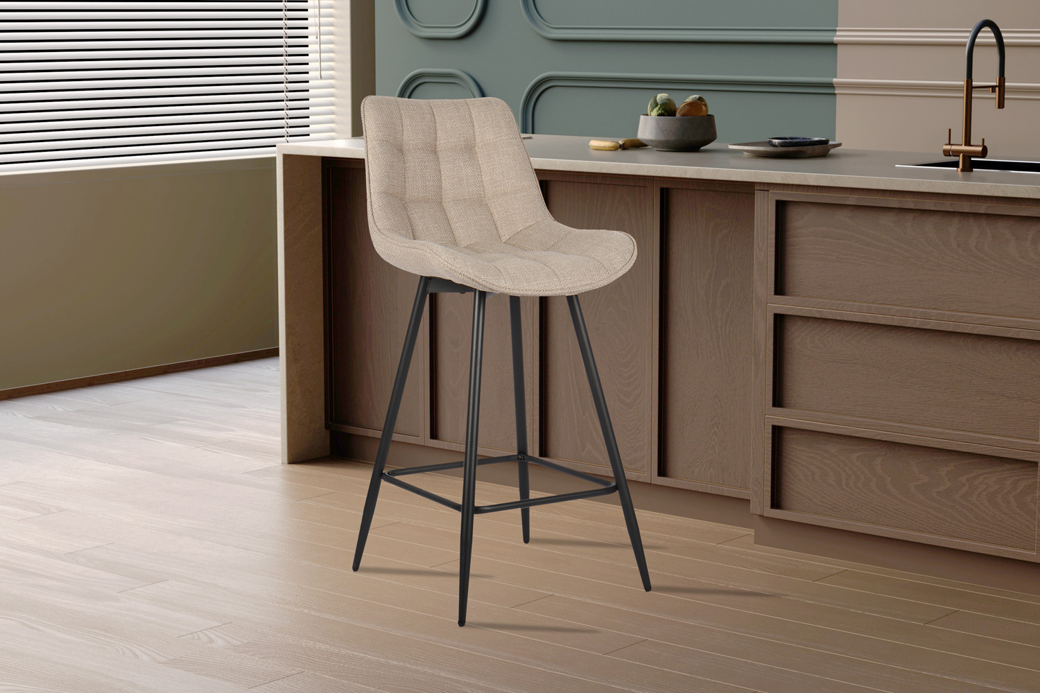 Image 2 for Counterstoel Ariba Stof Ote Montego 178 Beige/Lichtgrijs