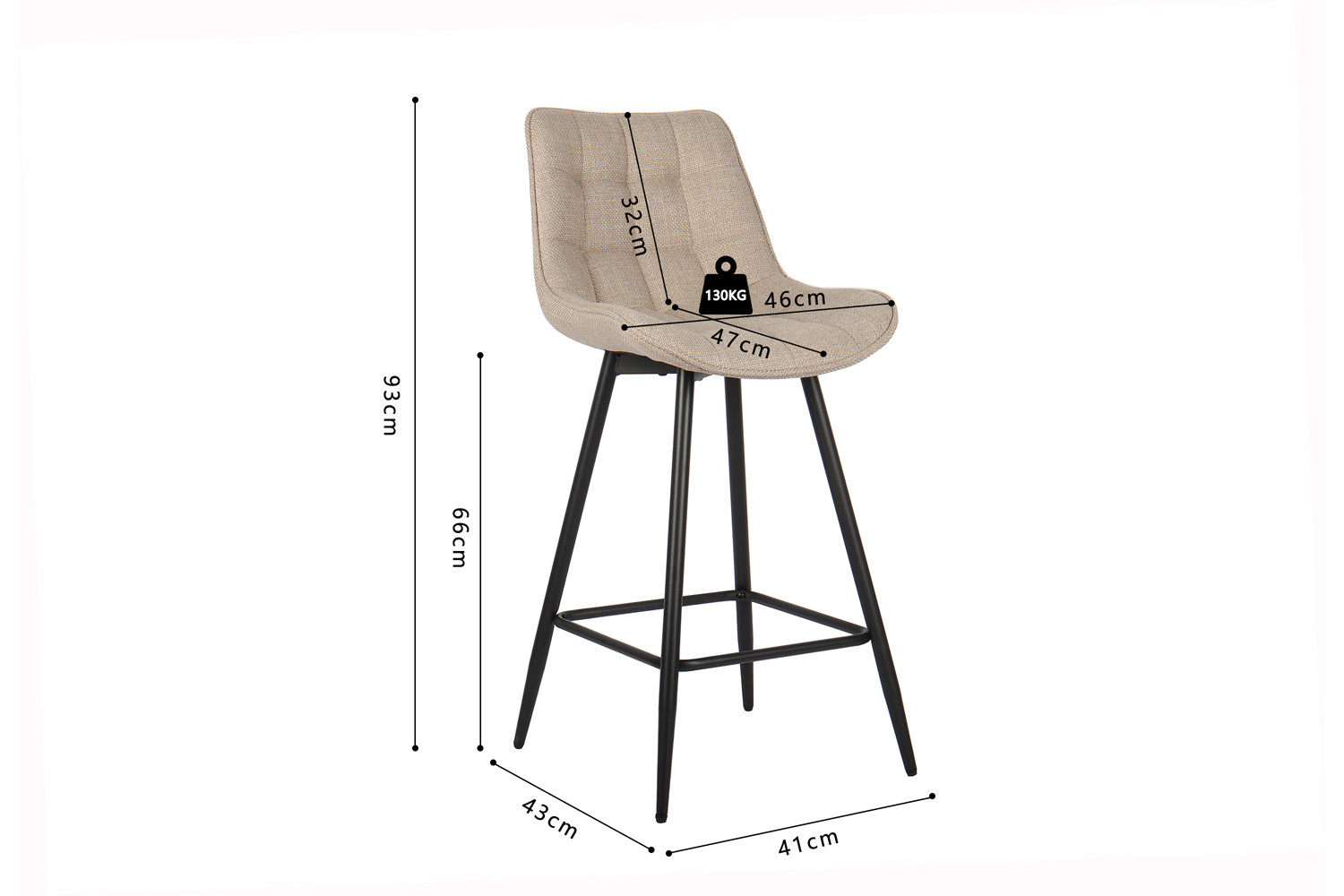 Image 8 for Counterstoel Ariba Stof Ote Montego 178 Beige/Lichtgrijs