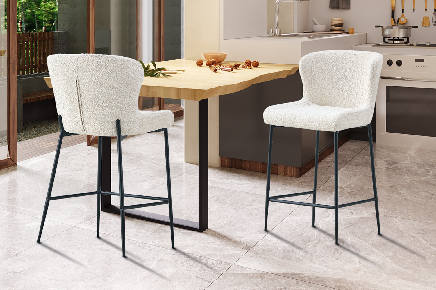 Image 1 for Counterstoel Lisa Bouclé Ecru